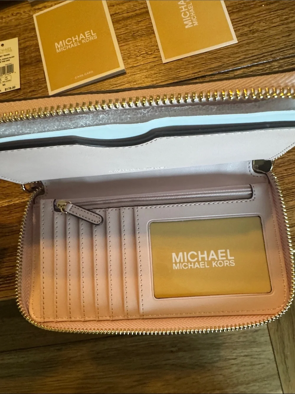 Michael Kors Pebbled Leather Zip Wallet with Wristlet Strap